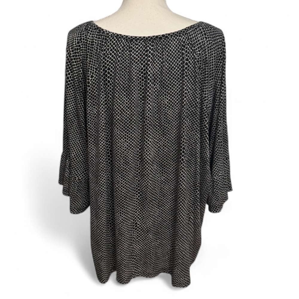 Michael Kors Cotton Pullover 3/4 Bell Sleeve Snakeskin Print Blouse Sz 2x/3x - Picture 8 of 8